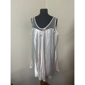 Vintage Scaasi Nightgown Silky Pink with Chiffon Detail Size 1X Plus Size